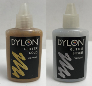 One Off Joblot of 360 Dylon Glitter Glue Gold & Silver 3D Paint 25ml
