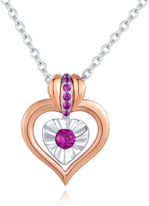 Joblot of 4 MBLife Sterling Silver Plated Necklace Rose Gold with Magenta CZ