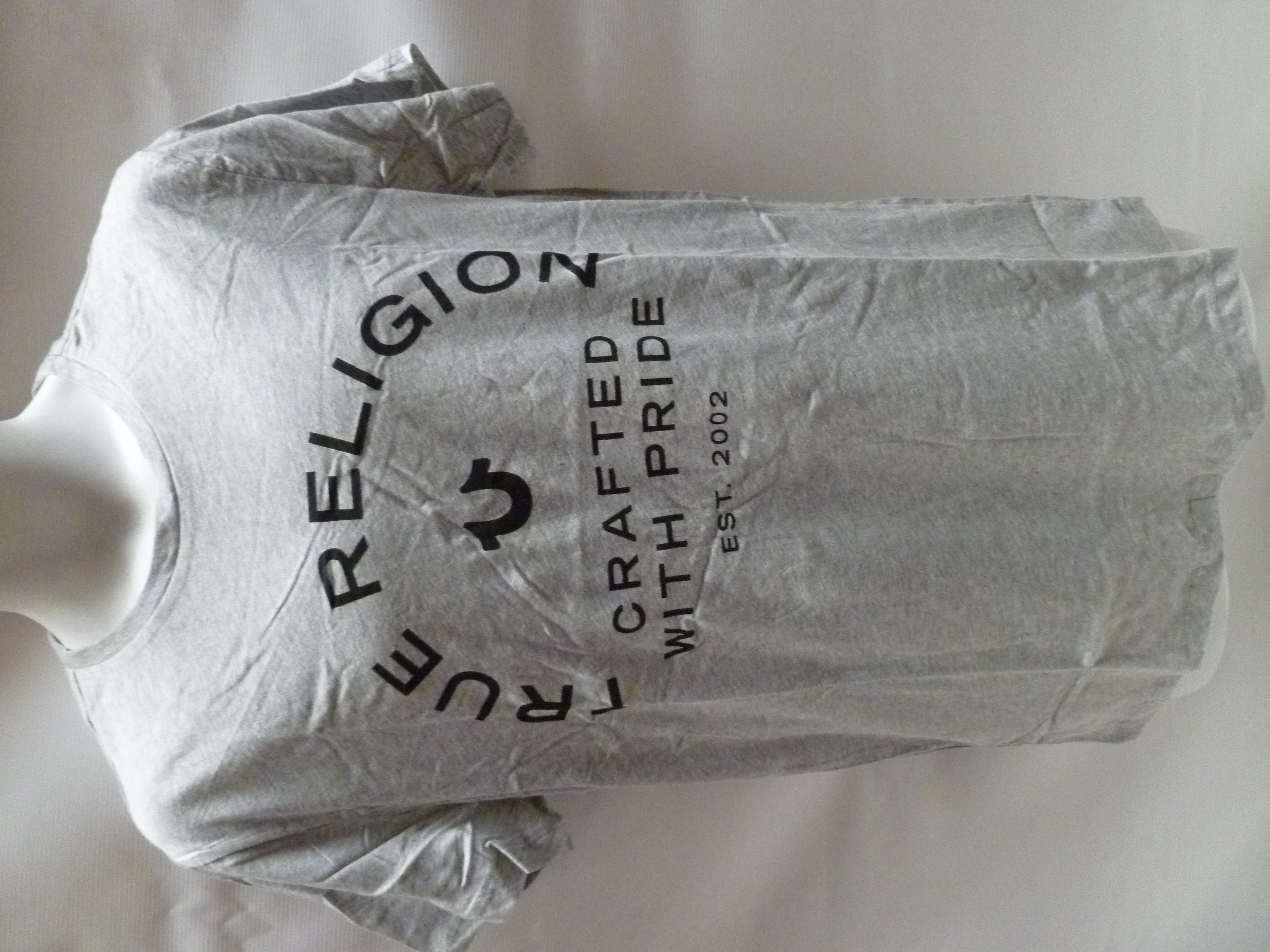 10 True Religion Short Sleeve Crew Neck T shirts Tops Grey New 100% Genuine