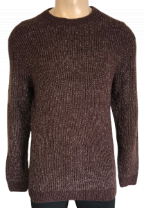 One Off Joblot of 19 Mens Ex-Chain Brown Cable Crewneck Jumpers Sizes S-2XL