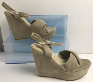 One Off Joblot of 16 KOI Couture Ladies Beige Suede-Feel Wedge Heels Sizes 3-8