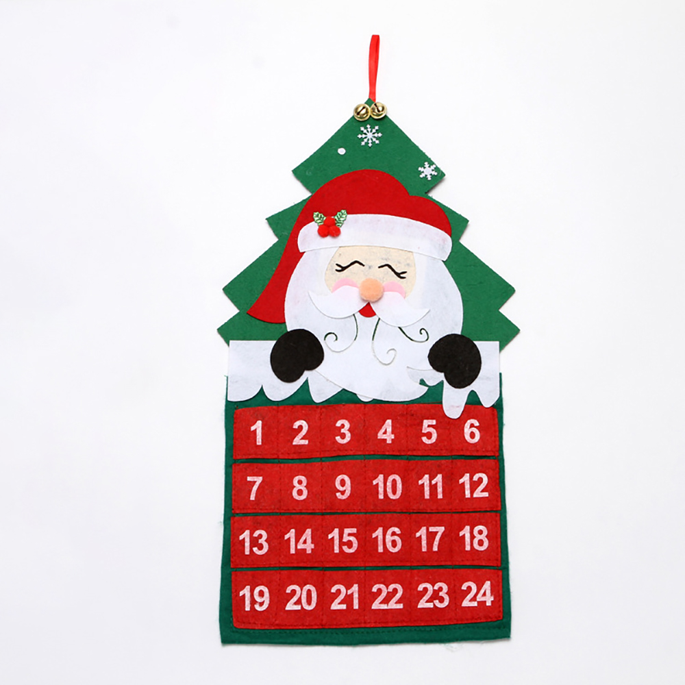 10 x Christmas Advent Calendar Santa Claus Hanging Decoration Pockets Gifts UK|GECSET004-Hug&BellSanta