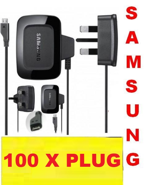 100 x Genuine Samsung USB Charger plugs for Samsung HTC Amazon Huawei