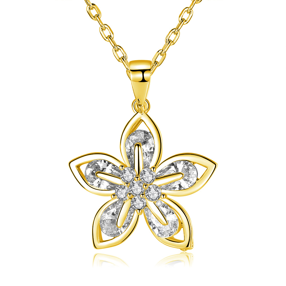 20pc LUXURY FLOWER PENDANT WOMENS NECKLACE | GCJ153 UK SELLER