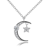 10pc WOMENS MOON AND STAR PENDANT NECKLACE | GCJ152 UK SELLER