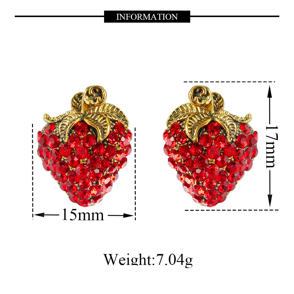 20pc STRAWBERRY CLIP ON WOMENS LUXURY EARRINGS | GCJ133 UK SELLER