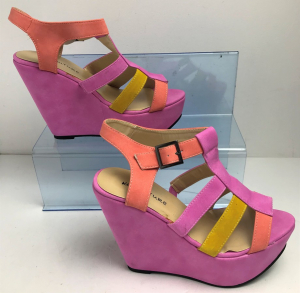 One Off Joblot of 21 KOI Couture Multicoloured Suede Wedge Heel Sizes 4-6 HW13