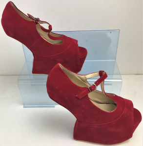 One Off Joblot of 7 KOI Couture Red Suede PU Platform Heel Sizes 4-5 HC27