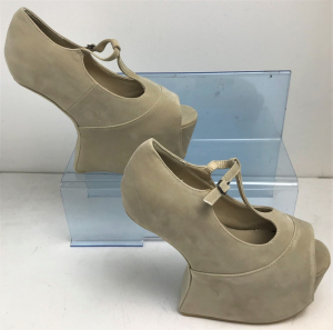 One Off Joblot of 12 KOI Couture Beige Suede PU Platform Heel Sizes 3-6 HC27