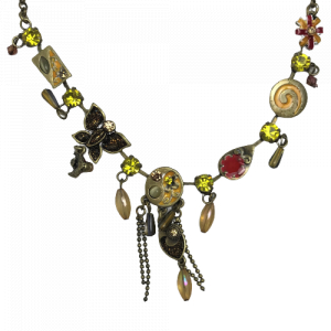 One Off Joblot of 14 Mosaic Gems & Stylish Metal Pendants Necklaces Jewellery