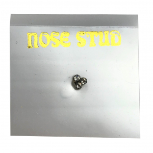 Wholesale Joblot of 400 Gold Coloured Triple Crystal Hook Nose Studs