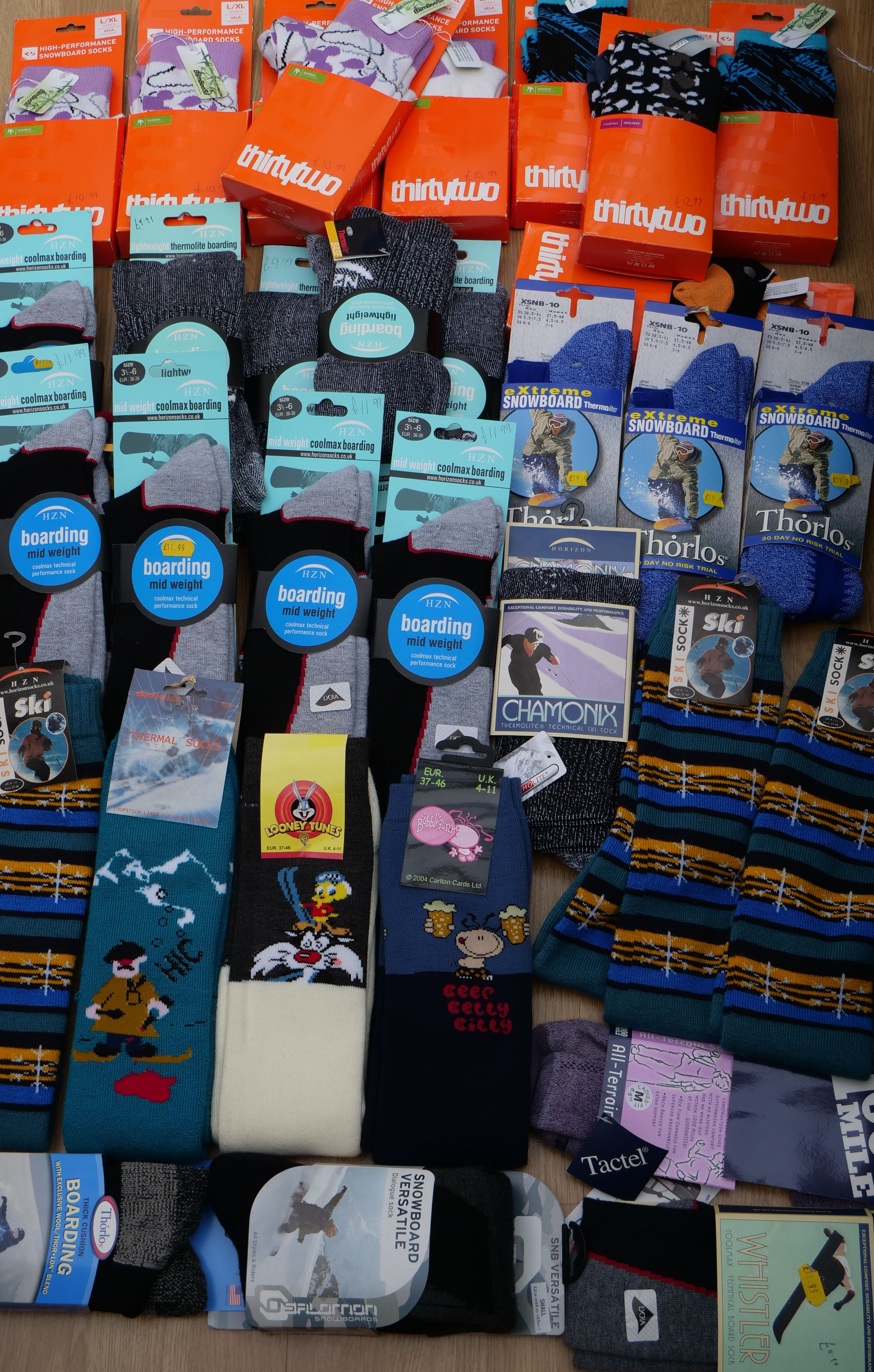 32 Pairs of Snowboarding and Ski socks