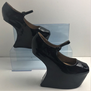 One Off Joblot of 10 Publicite Glossy Black Platform Heels Sizes 3-8 WRD1