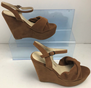 One Off Joblot of 21 KOI Couture Brown Suede Wedge Heels Sizes 4-7 HEW-39