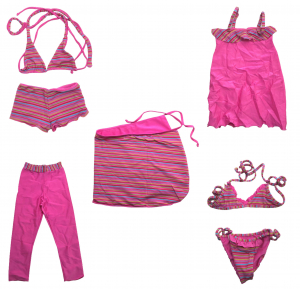 One Off Joblot of 9 Azaryah Girls Pink Mixed Luxury Children / Junior Swimwear