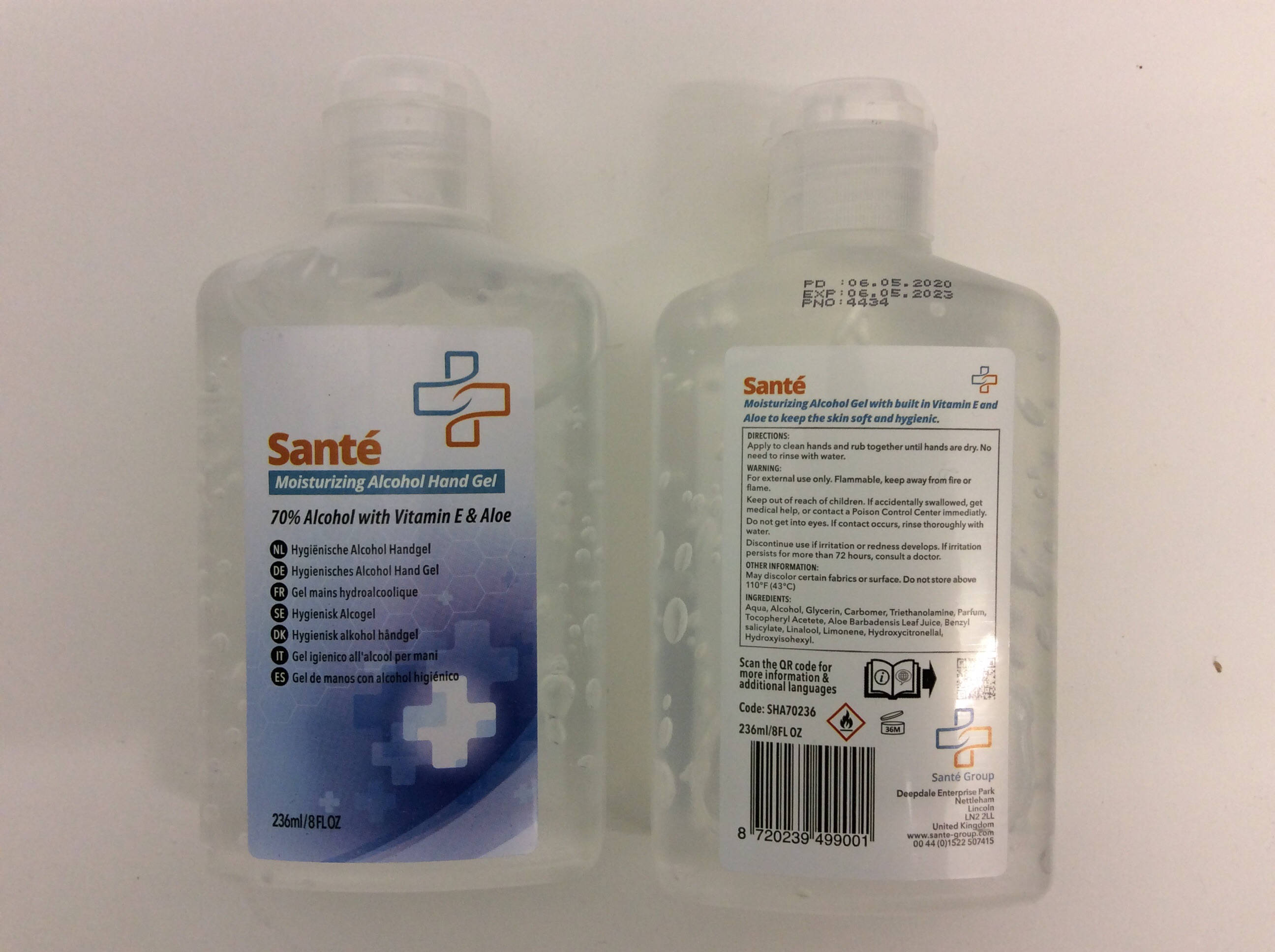 “Sante” 236ml moisturising alcohol hand gel