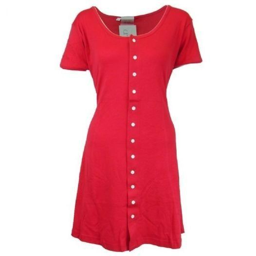 Wholesale:  Ladies Red Short Sleeve Button Up Dress (£1.5 each)