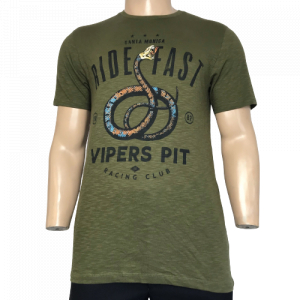 One Off Joblot of 9 Mens De-Branded Green Viper Snake T-Shirts Sizes S-2XL