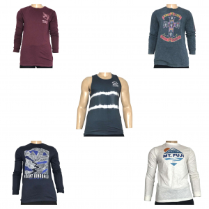 One Off Joblot of 9 Mens De-Branded Mixed Long Sleeve T-Shirts & Tank Tops