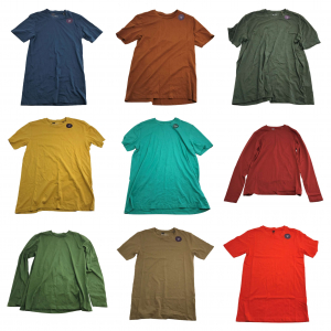 One Off Joblot of 66 Mens Mixed Colour De-Branded T-Shirts - Short & Long Sleeve