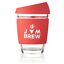 Reusable Glass Coffee Cups 340ml (Rose Red)