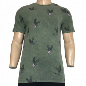 One Off Joblot of 14 Mens De-Branded Green Eagle Print T-Shirts Size XS-2XL
