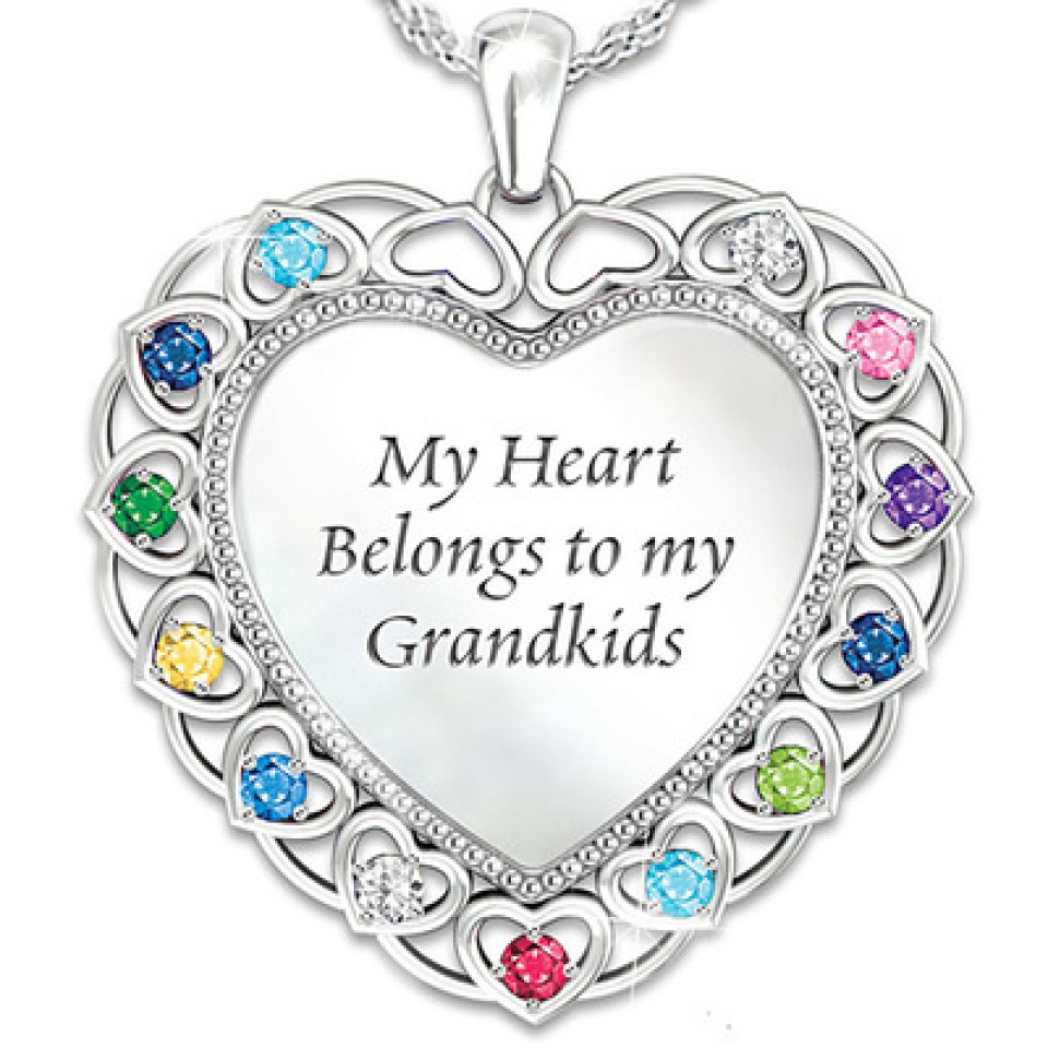 10pc_Coloured Crystal Filled Grandkids Grandparent Necklace I UK SellerI GCJ532