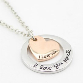 10pc_Silver Tone Message I love you more Necklace_UK Seller_GCJ535