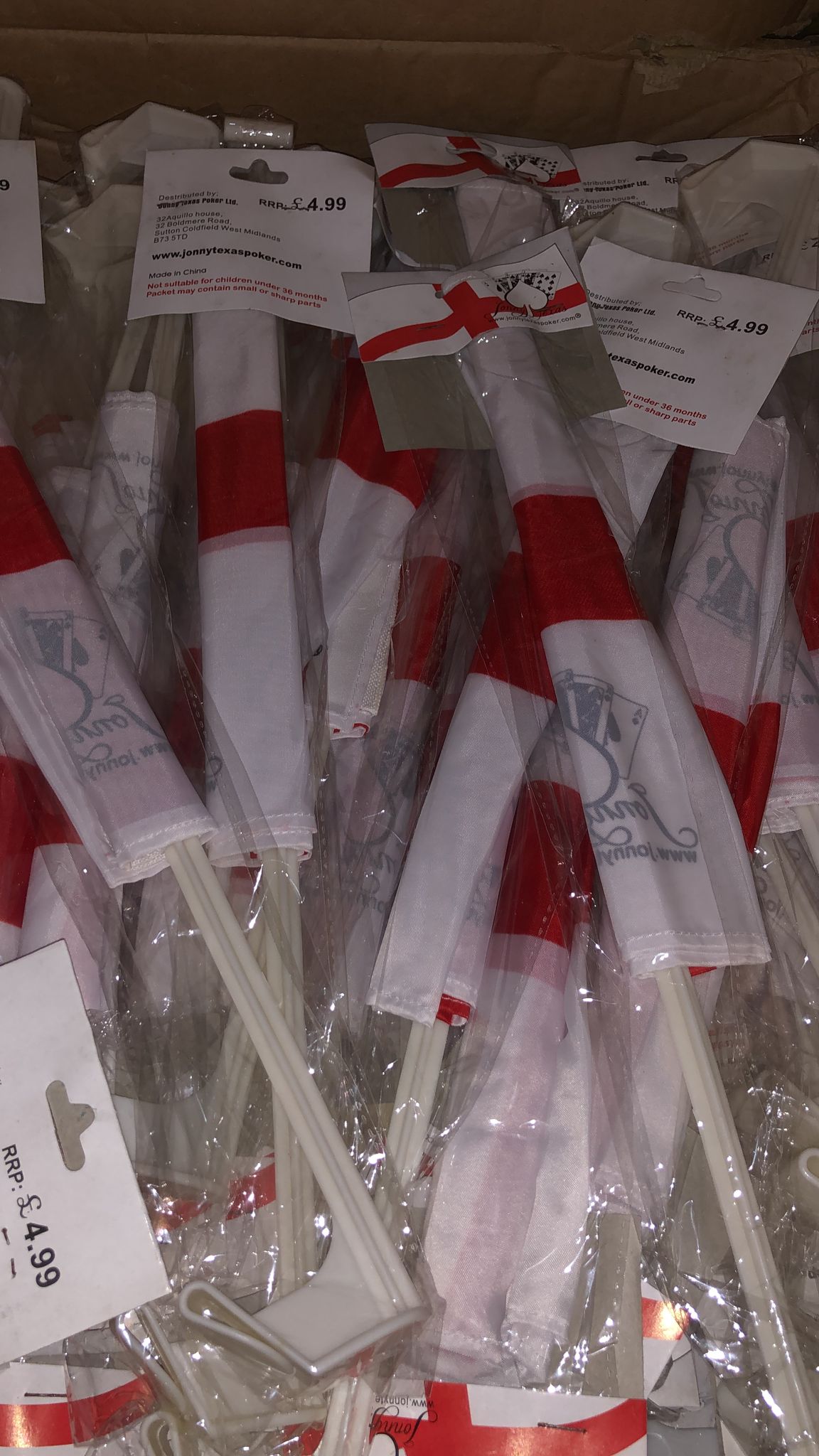 Wholesale Box of 200pcs of St George's Flag - Jubilee Weekend