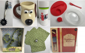 One Off Joblot of 45 Mixed Kitchen Stock - Mugs, Cookie-Cutters, Servers & More