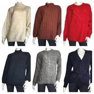 One Off Joblot of 17 Womens Mixed Style & Colour De-Branded Jumpers