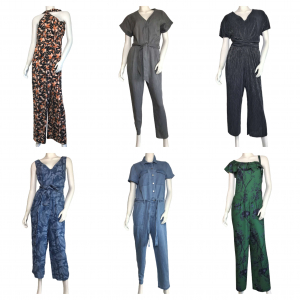One Off Joblot of 9 Womens Mixed Style & Colour De-Branded Jumpsuits