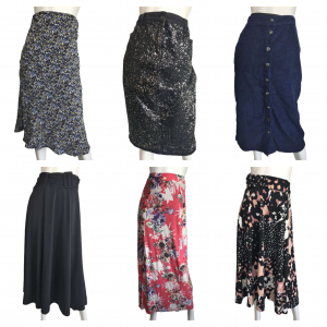 Wholesale Joblot of 15 Womens Mixed Style De-Branded Long Skirts