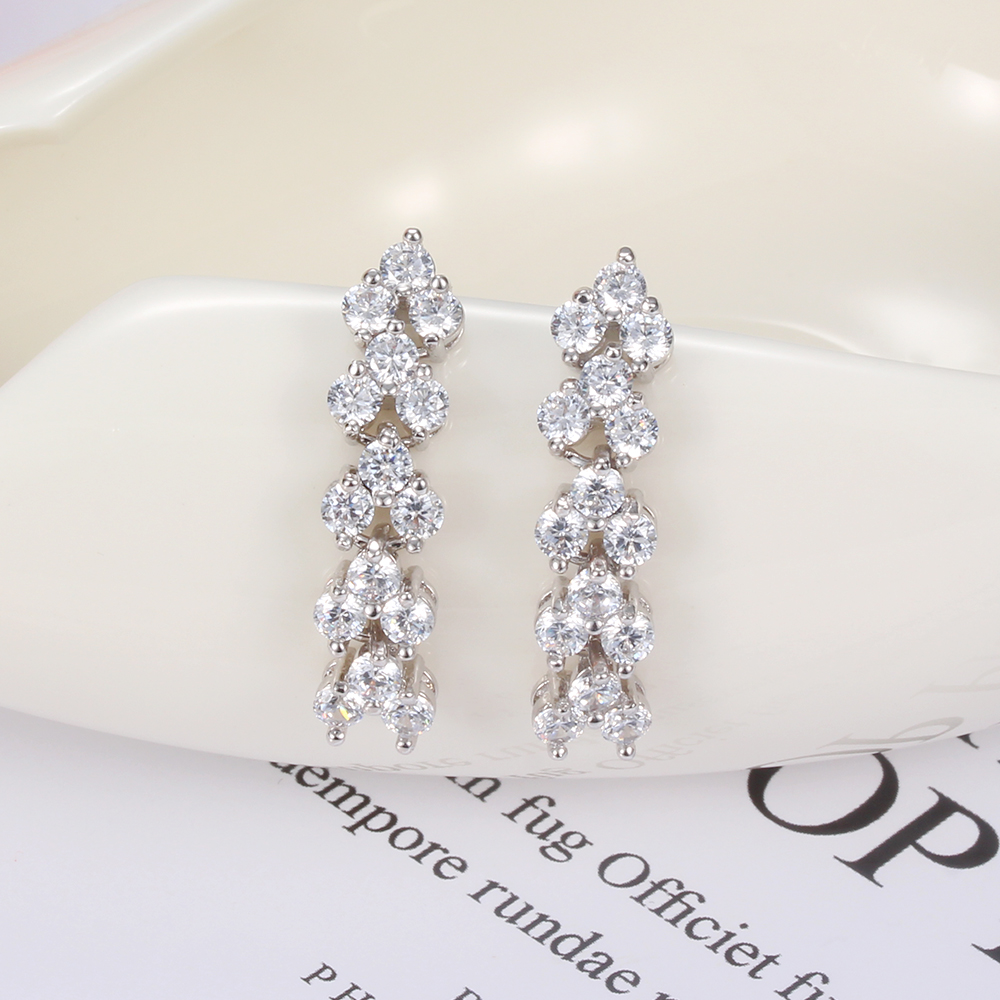 20pairs_Stunning Silver Crystal Braided Design Drop Earrings_UK seller_GCC045