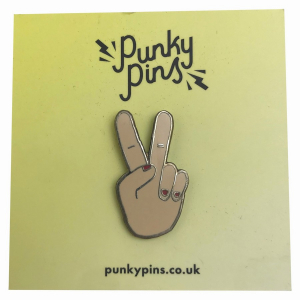 Wholesale Joblot of 25 Punky Pins Hand Peace Sign Design Enamel Pin