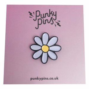 Wholesale Joblot of 25 Punky Pins Purple Daisy Flower Design Enamel Pin