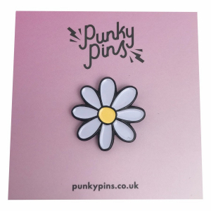 Wholesale Joblot of 25 Punky Pins Purple Daisy Flower Design Enamel Pin