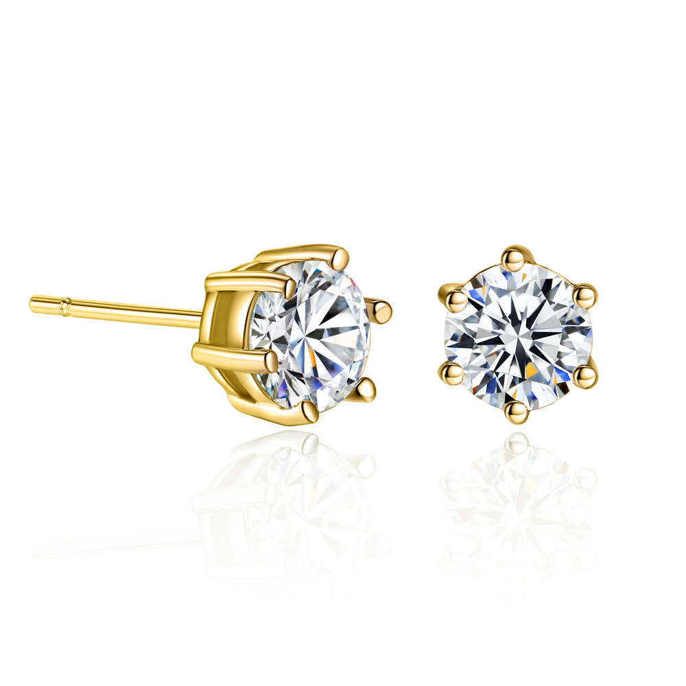 10pc_Gold  Tone Stud Earrings with Premium Crystals_UK Seller_GSV004-Gold