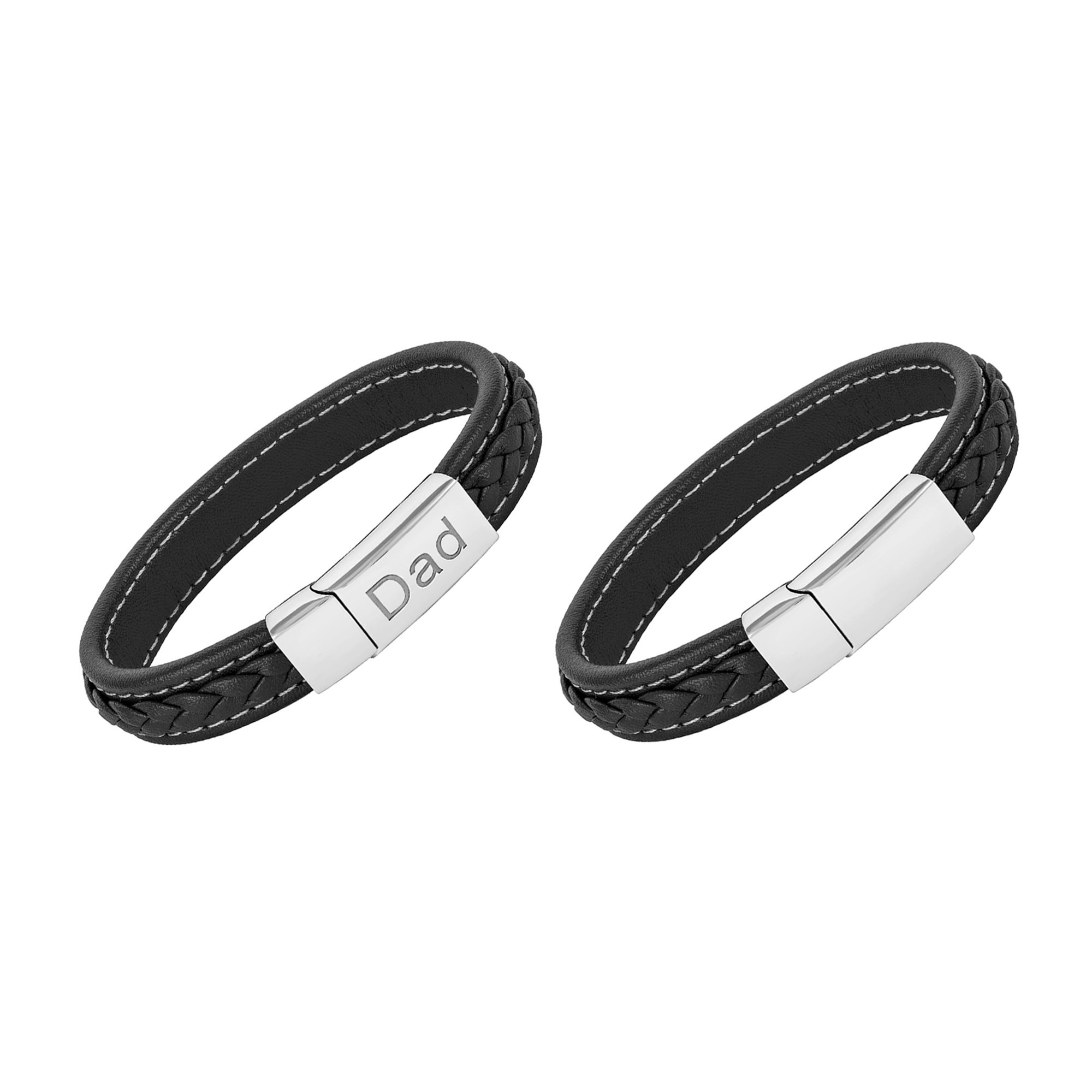 10pc_Mens' Genuine Leather Bracelet  Black_UK Seller_GCJ043Variable