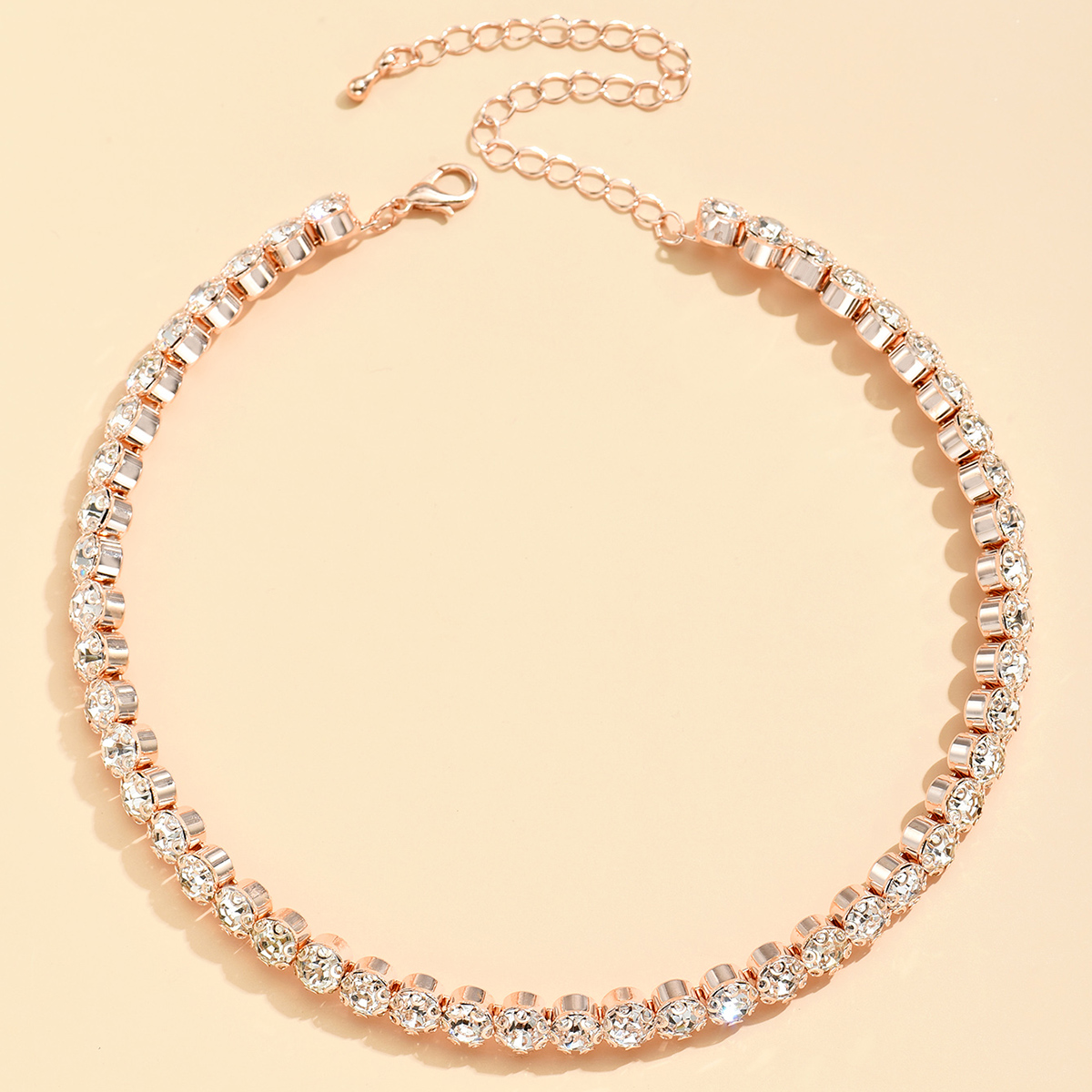 10pc_Sparkling Crystal Choker - Rose gold_UK Seller_GCJ082RoseGold