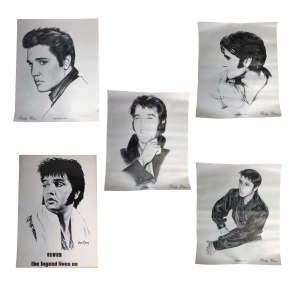 One Off Joblot of Approx. 250 Mixed Elvis Presley Portrait Prints