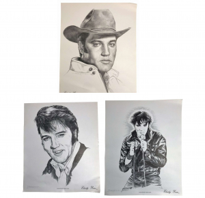 One Off Joblot of Approx. 210 Mixed Elvis Presley Portrait Prints
