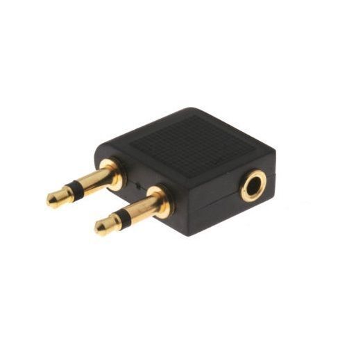 100 pcs Gold Plated Airplane Headphone Adapter for 3.5mm Plug Jack Socket Converter