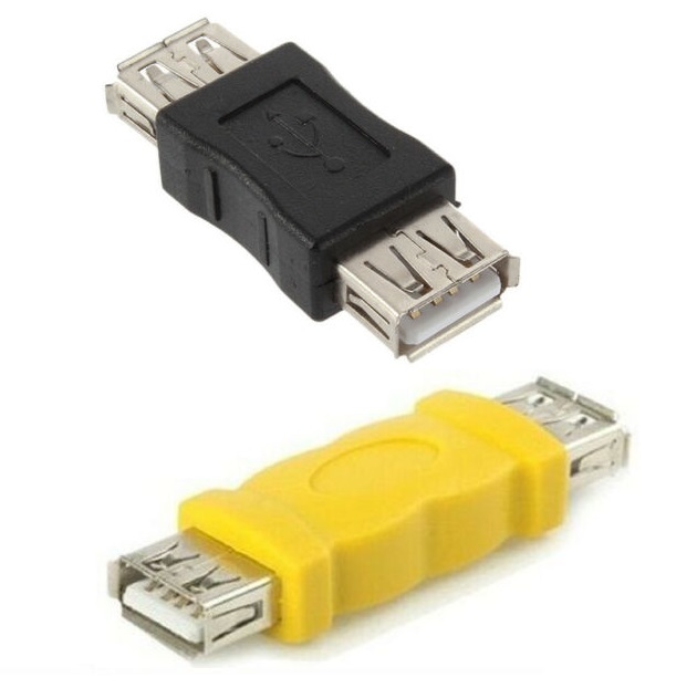 500 pcs black Yellow USB 2.0 A Female to A Female Coupler Converter Adapter Joiner Cable