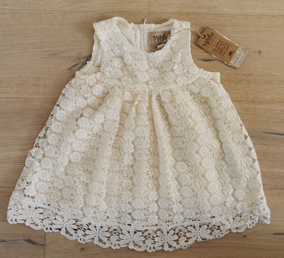 One Off Joblot Of 7 MeMini 100% Cotton Lace Cream Girls Dresses