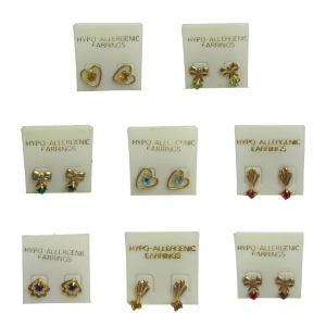 Wholesale Joblot of 1,080 Mixed Hypo-Allergenic Gold Coloured Fashion Earrings