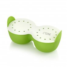 24 Cozzine Microwave Egg Poacher Color is Green and White item number cz-6001