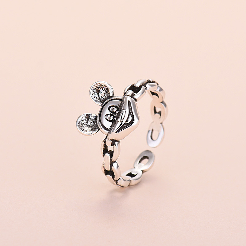 10pcs Silver Tone Mickey Adjustable Open Ring|GCJ308|UK SELLER