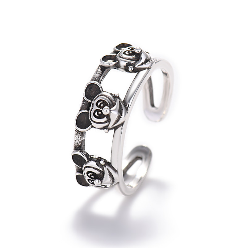 10pcs Silver Mickey Band Adjustable Open Ring|GCJ309|UK SELLER