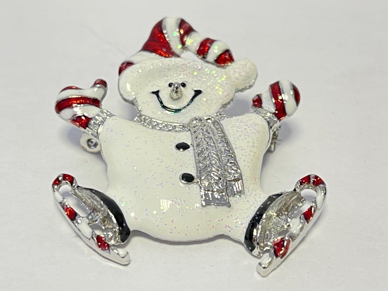 10pcs Christmas Snowman Glitter Hat Scarf Brooch|GCJ318|UK SELLER